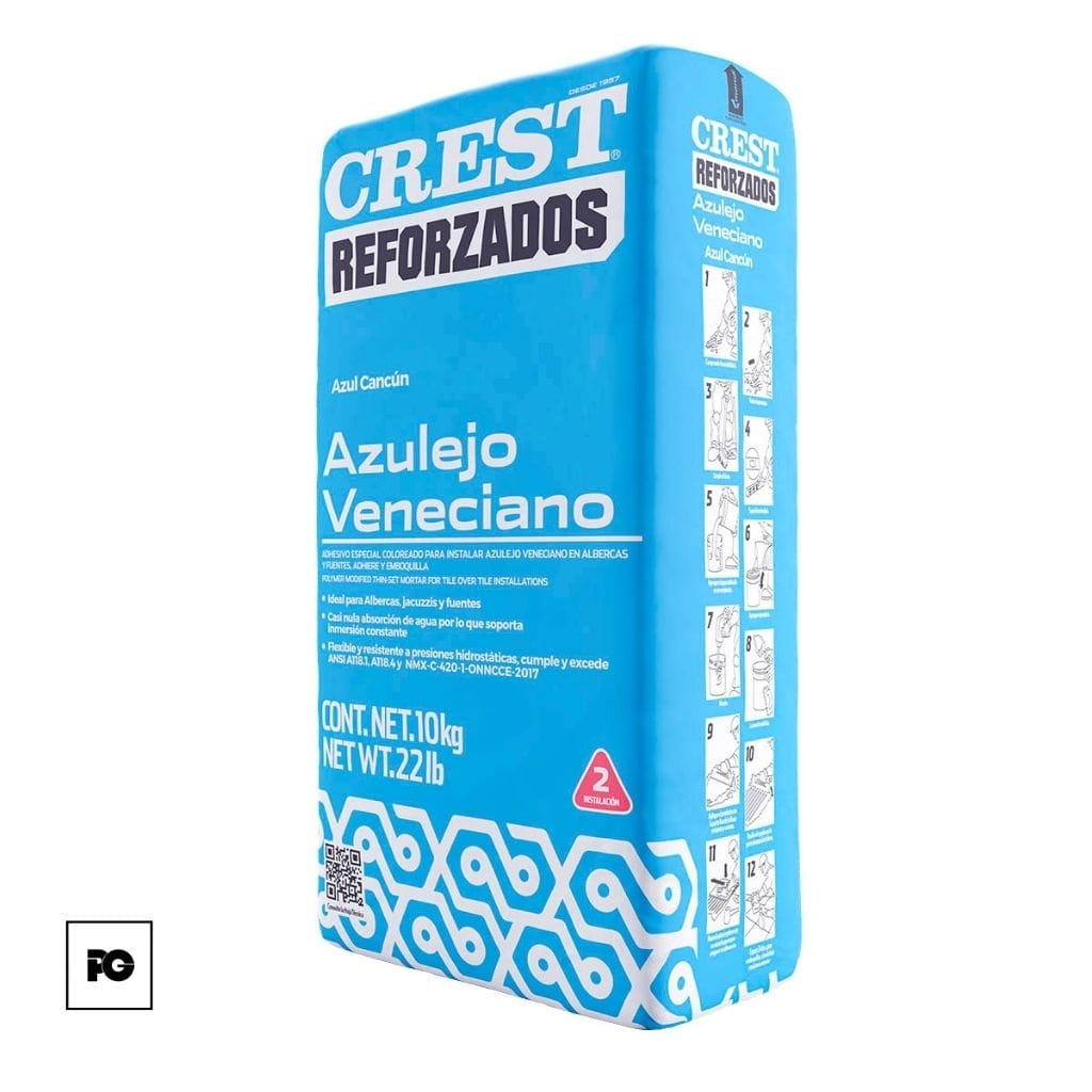 Adhesivo Crest Azulejo Veneciano color azul 10 kg.
