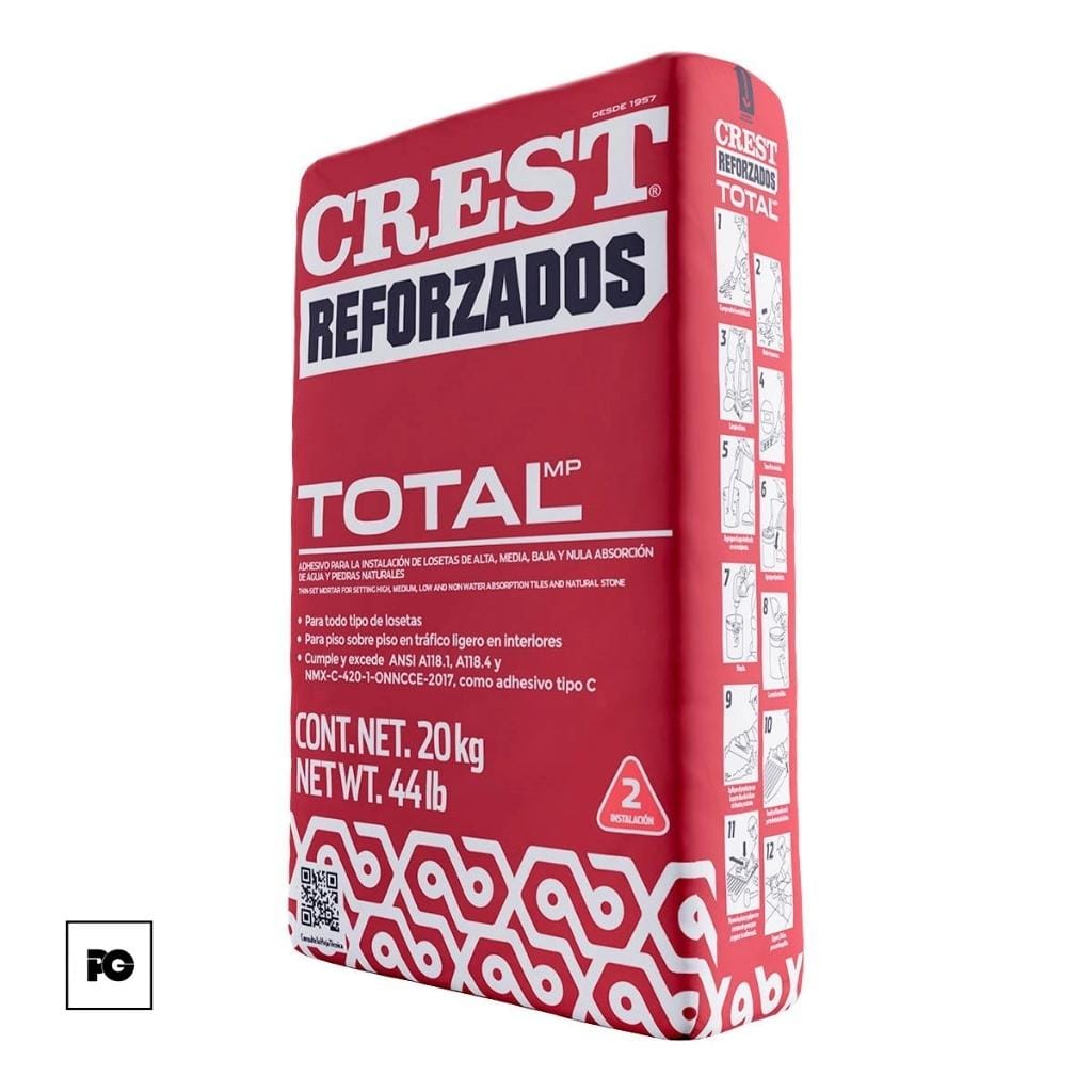 Adhesivo Crest Total color blanco 20 kg.