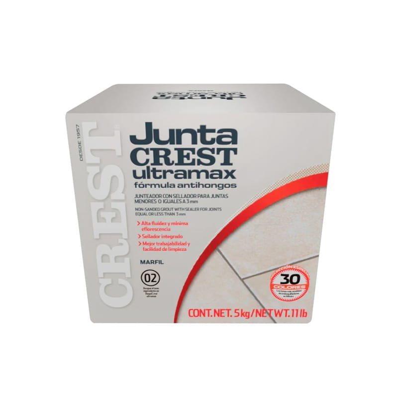 Adhesivo Juntacrest Ultramax Marfil 5 kg