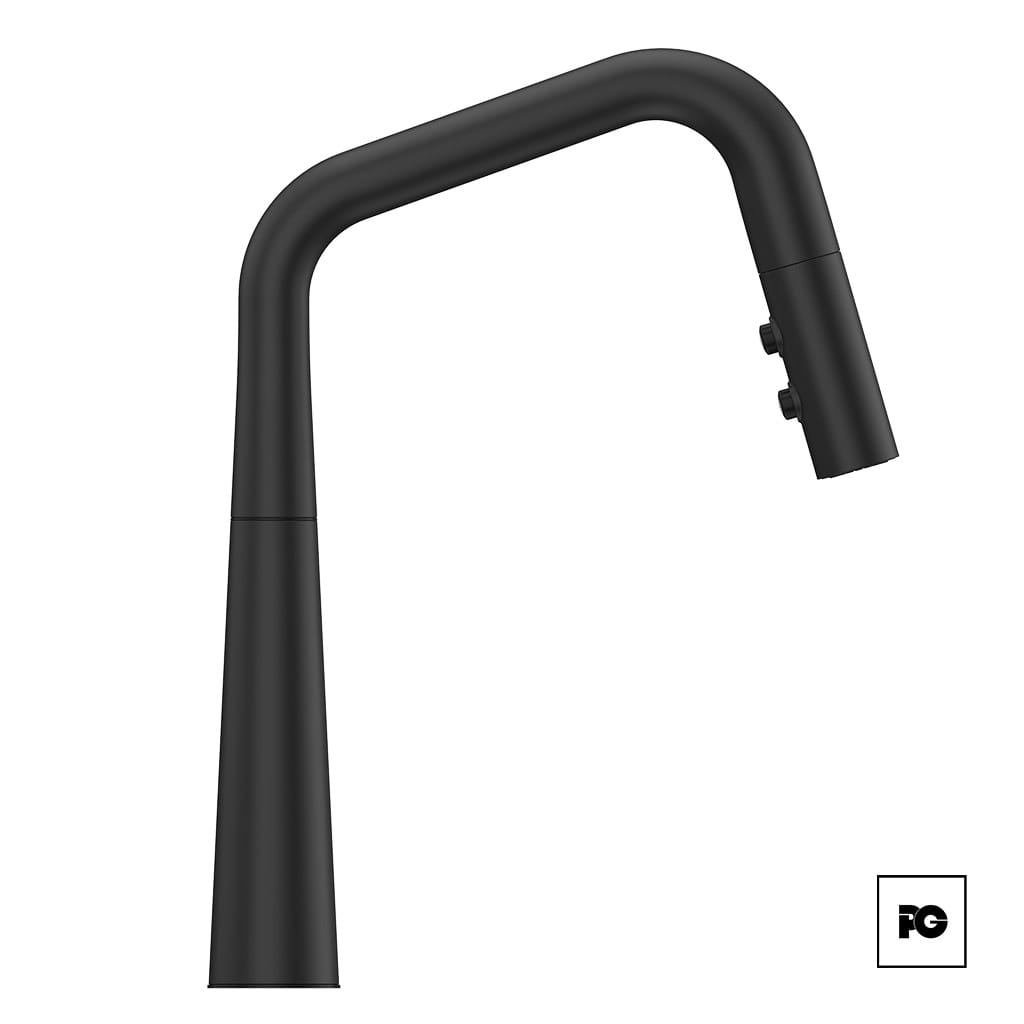 Monomando para Cocina Asari Color Negro Mate con Cuello Extraíble y Doble Función de Chorro. - Imagen 3