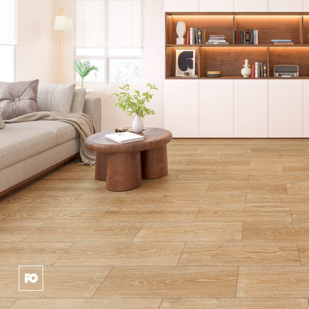 Piso cerámico color cedro formato 22x60, modelo Tapalpa. - Imagen 2
