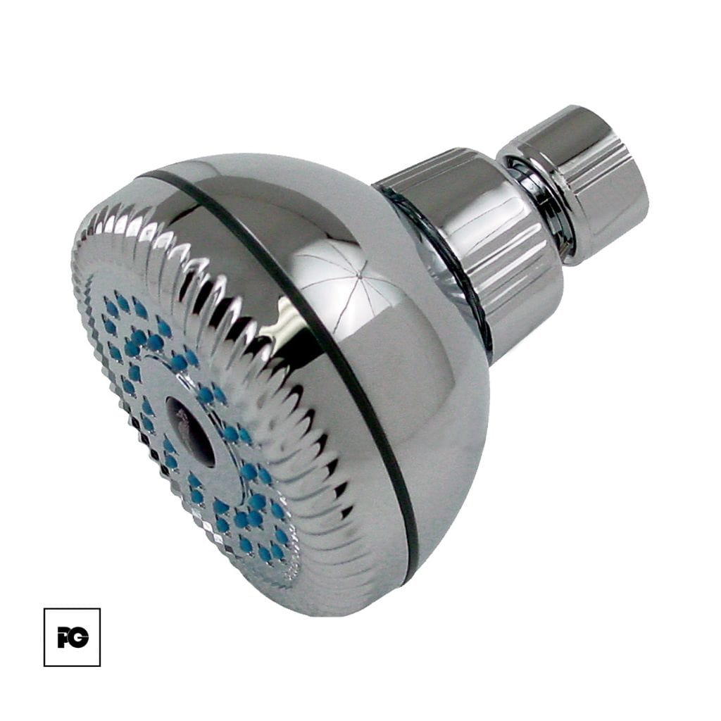 Regadera con sistema limpia sarro, modelo 44-AR.