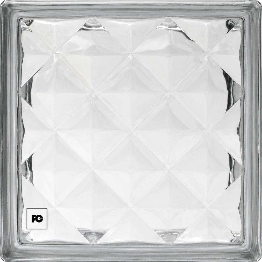 Decorative square glass dish with a faceted