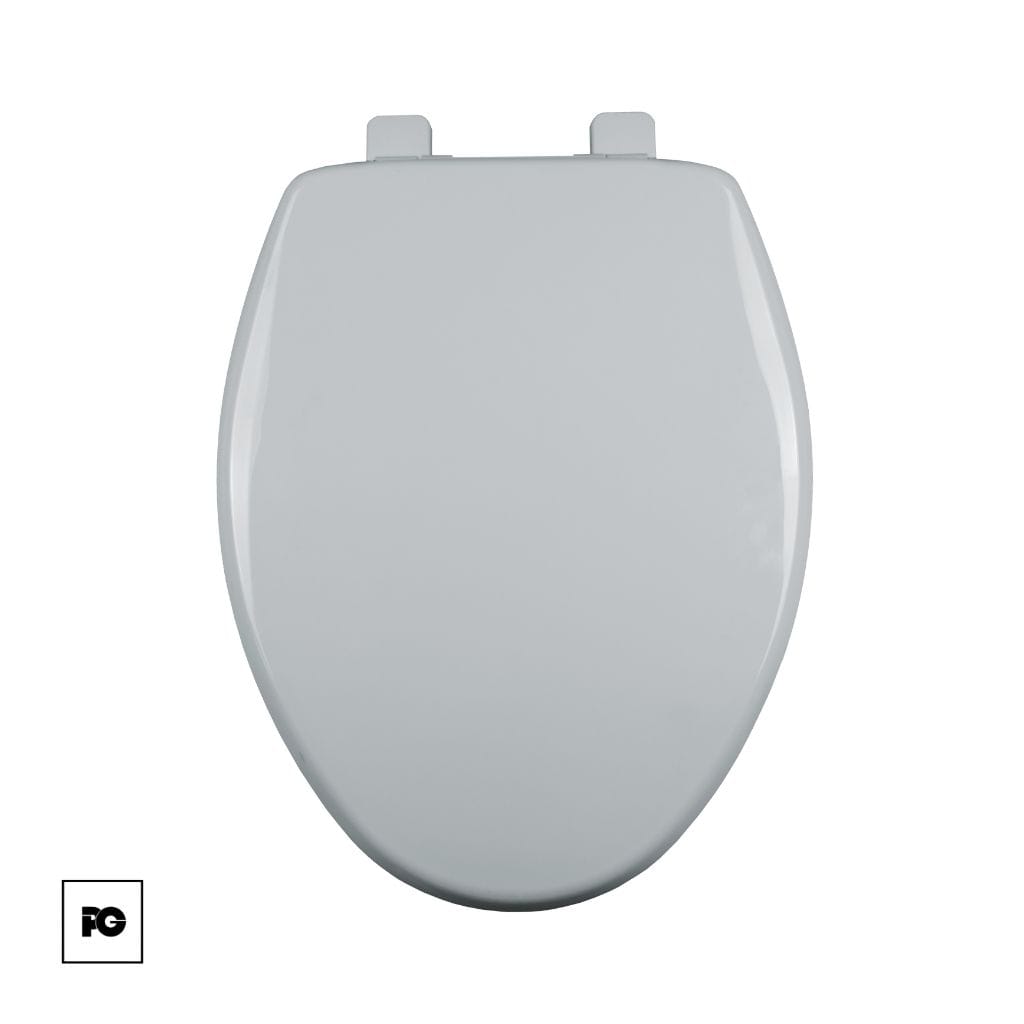 Asiento de plástico alargado, color blanco, cierre lento. - Imagen 2