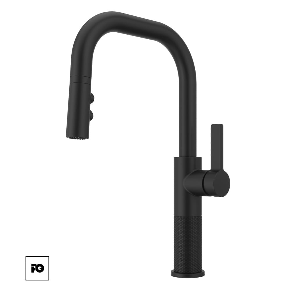 Monomando para Cocina Montay Negro Mate con Cuello Extraíble.