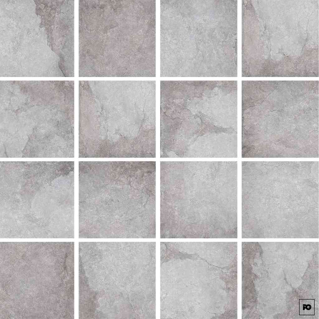 Piso cerámico color gris formato 55x55, modelo Piedra del Castillo. - Imagen 3