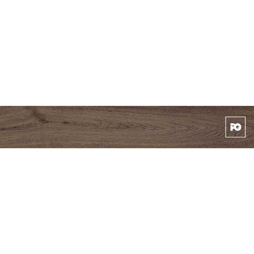 Piso cerámico color cedro formato 20x120, modelo Madera Dorval.