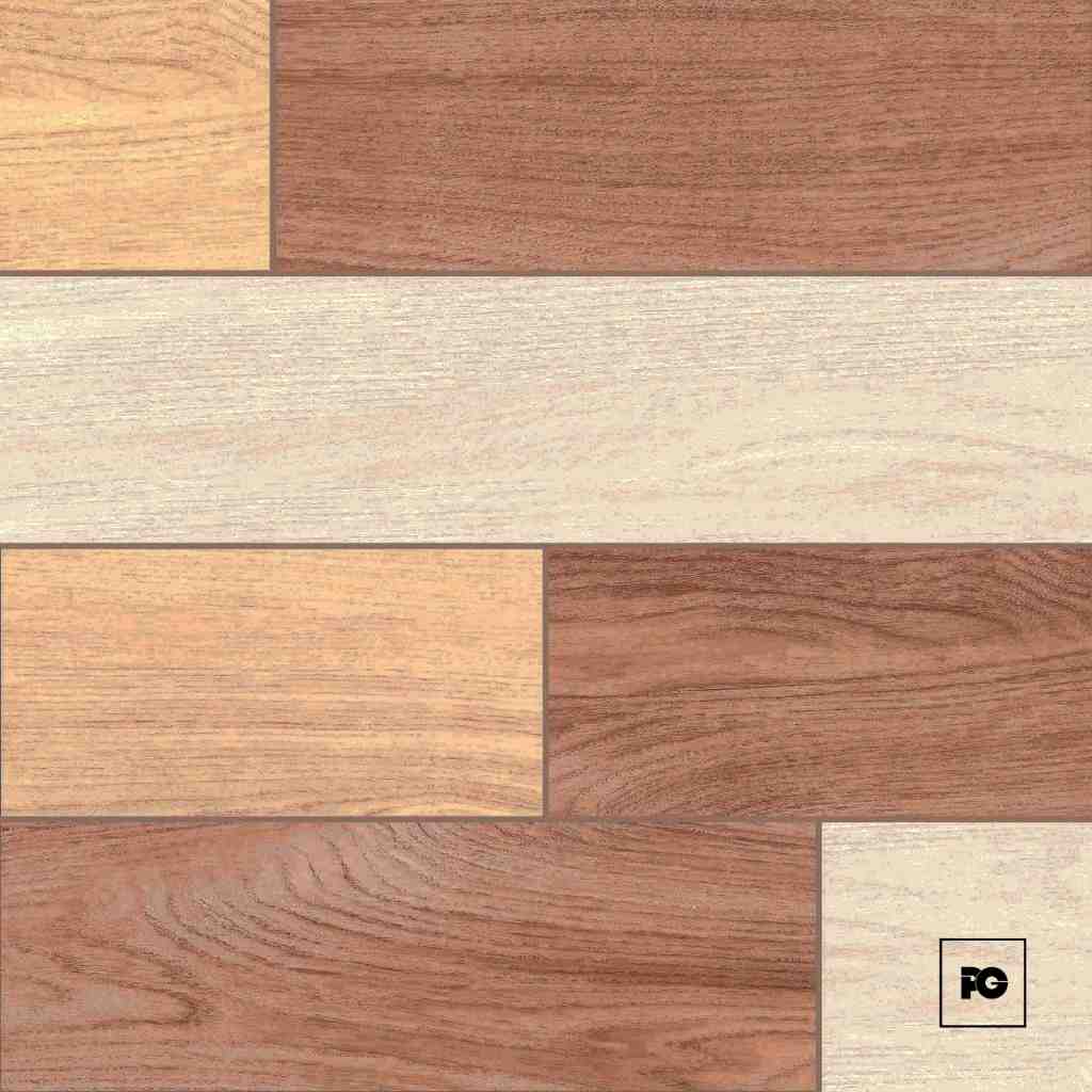 Piso cerámico tipo madera color miel formato 36x36, modelo Cadereyta.