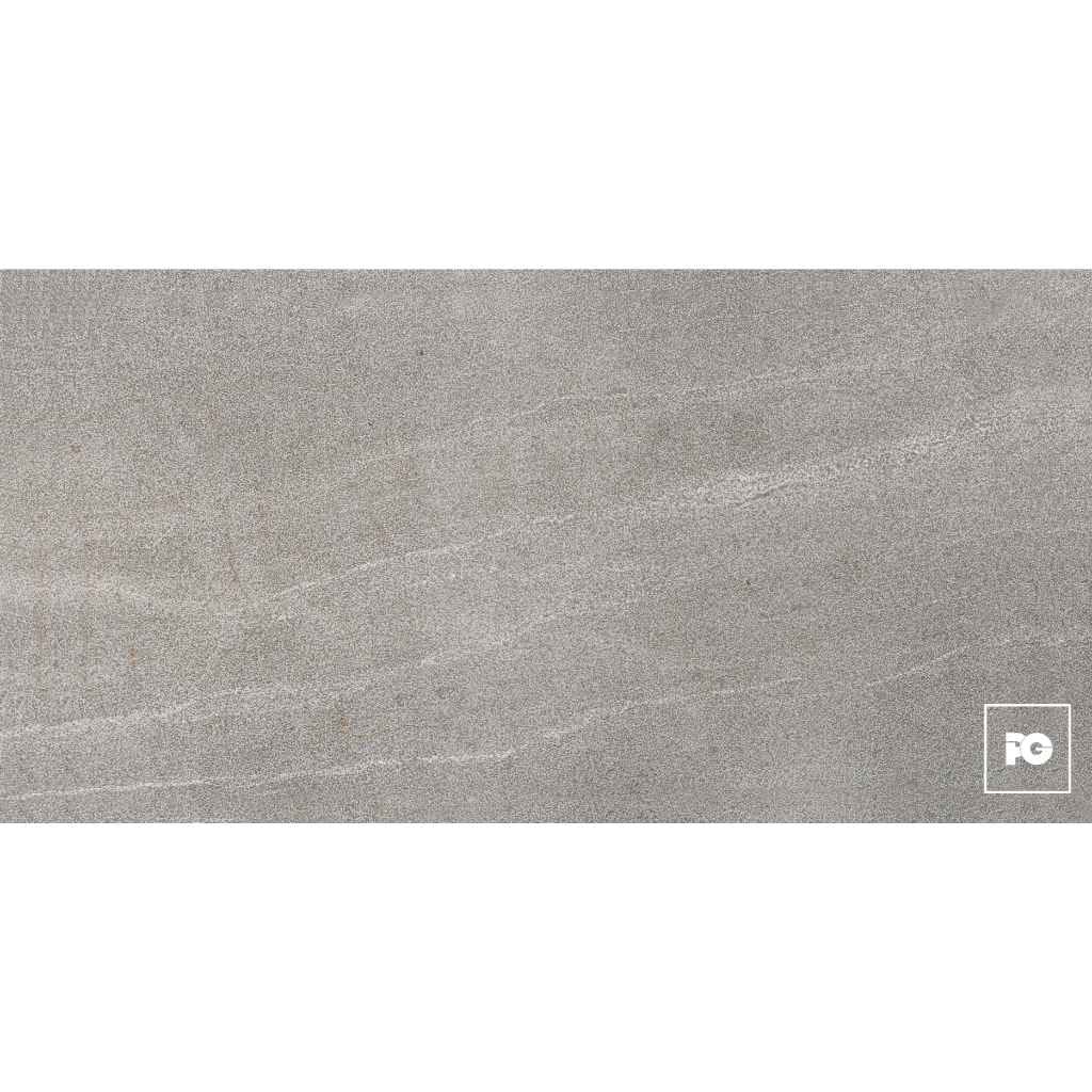 Piso cerámico rectificado color gris formato 61x122, modelo Brasil.